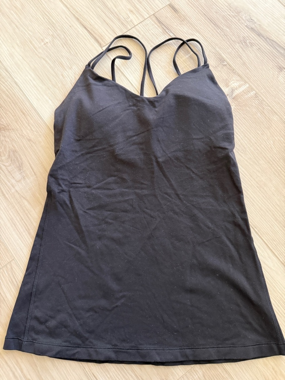 lululemon athletica Black Strappy Yoga Tank with Lattice Back